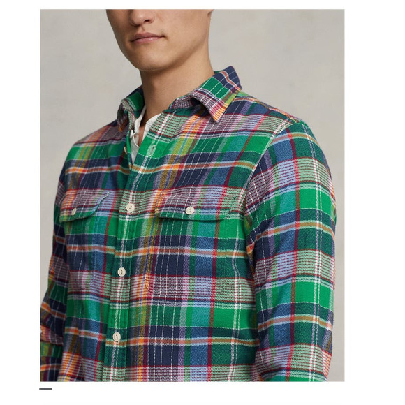 NEW Polo Ralph Lauren Men's Classic Fit Plaid Flannel Workshirt Casual Size XL - Picture 3 of 6